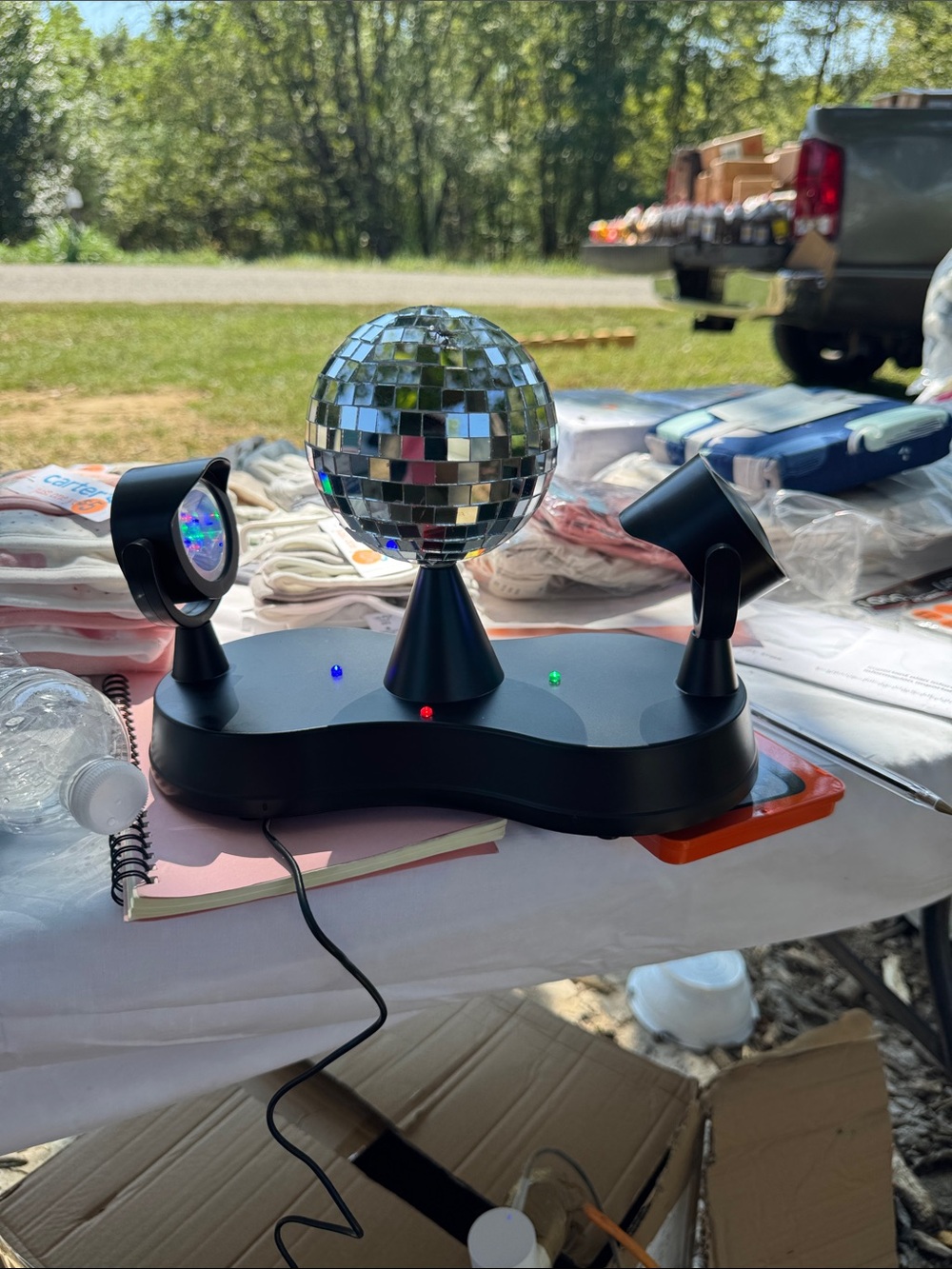 Black Mirror Disco Ball Party Light with Multicolor LEDs